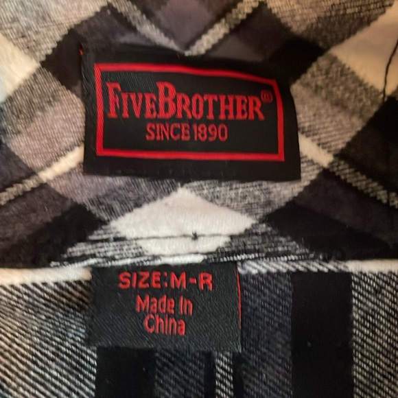 Men’s plaid heavy weight flannel size M reg black white shirt jacket shacket - Picture 4 of 6